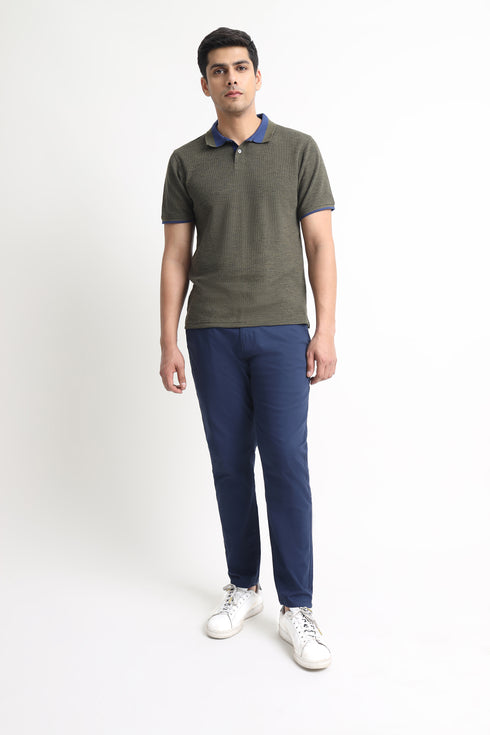 The Green Waffle Knit Polo